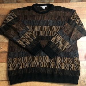 Geoffrey Beene Vintage Acrylic Fall Long Sleeve Pullover Sweater Mens Size Large